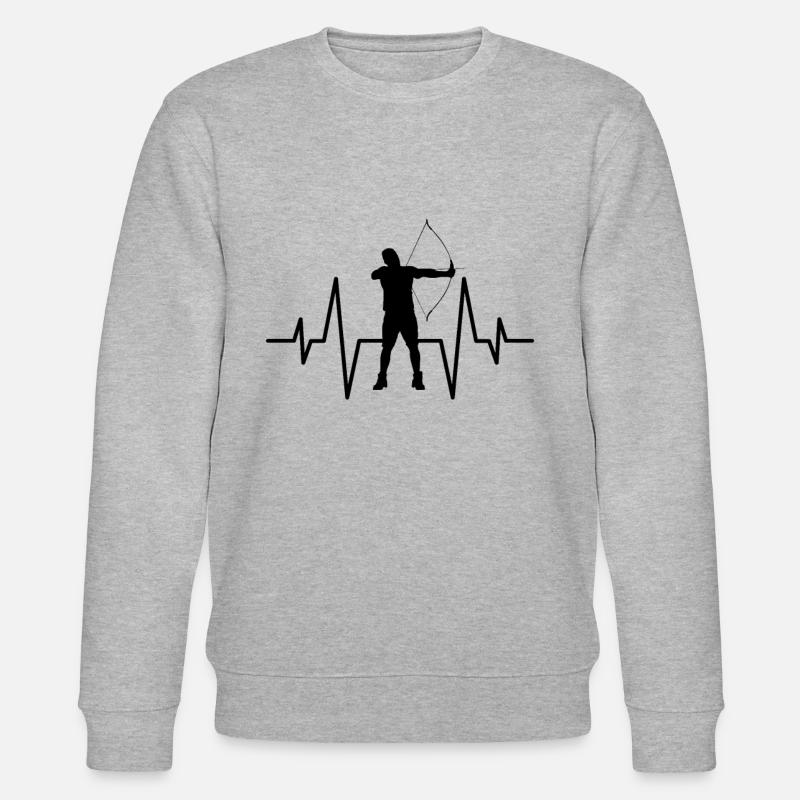 Bogenschießen Herzschlag - Stanley/Stella Unisex Bio-Sweatshirt CHANGER - Grau meliert