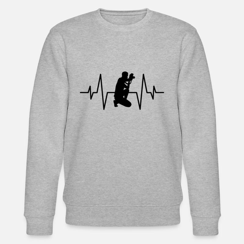 Rythme cardiaque du photographe - Sweat bio CHANGER Stanley/Stella Unisexe - gris chiné
