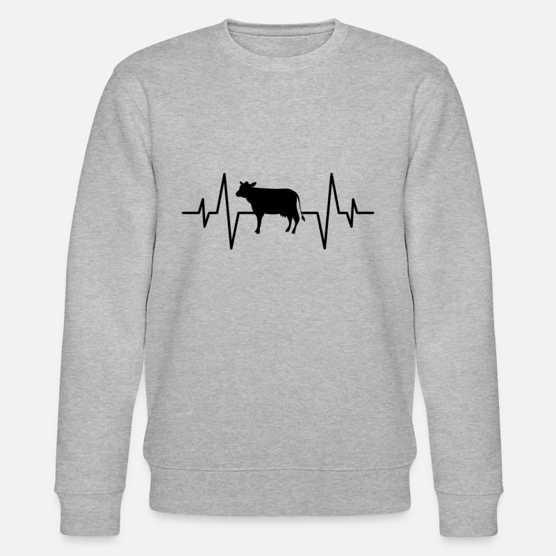 Kuh Herzschlag - Stanley/Stella Unisex Bio-Sweatshirt CHANGER  - Grau meliert