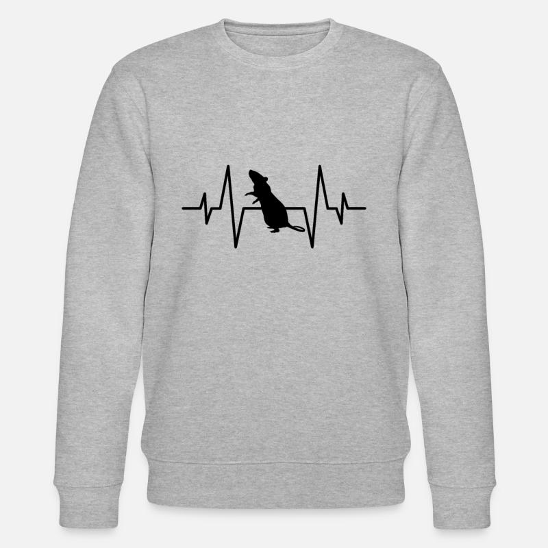 Maus Herzschlag - Stanley/Stella Unisex Bio-Sweatshirt CHANGER  - Grau meliert