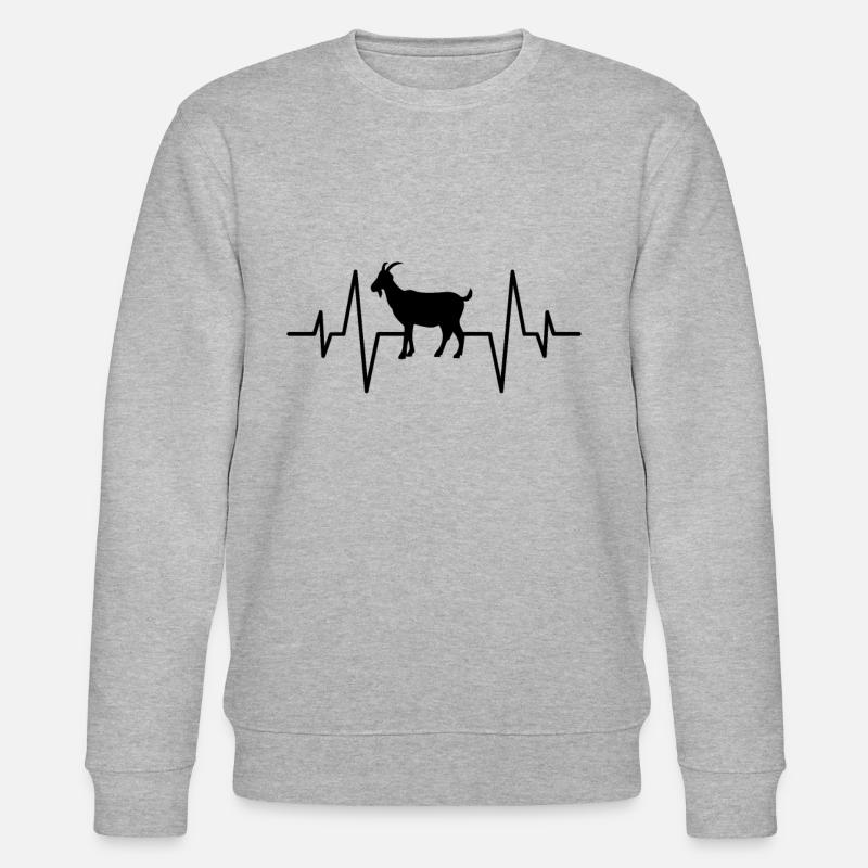 Ziege Herzschlag - Stanley/Stella Unisex Bio-Sweatshirt CHANGER  - Grau meliert
