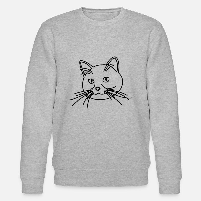 Chat dessiné - Sweat bio CHANGER Stanley/Stella Unisexe - gris chiné