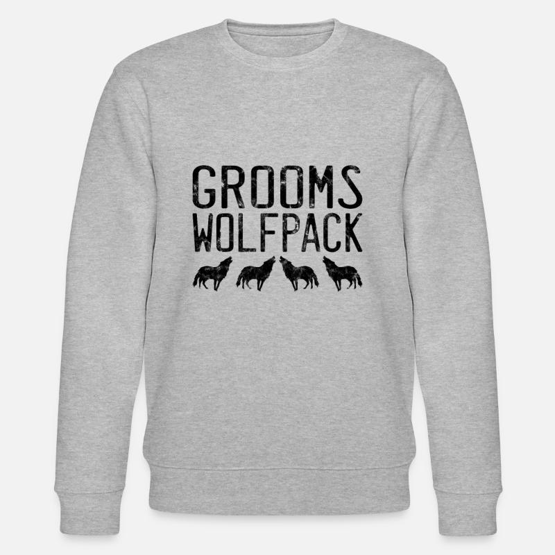 Groom's Wolf Pack - Stanley/Stella CHANGER Unisex Organic Sweatshirt - heather grey