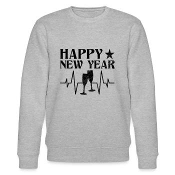 Bonne année !! - Sweat bio CHANGER Stanley/Stella Unisexe - gris chiné - Devant - Nik (191cm) & Marisol (170cm)