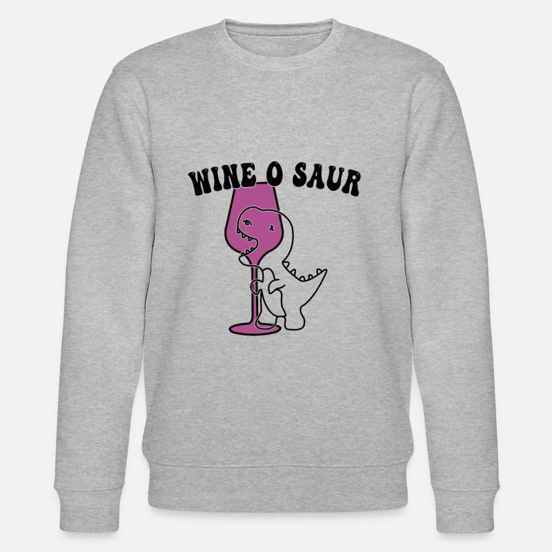 Drôle de dinosaure du vin - Sweat bio CHANGER Stanley/Stella Unisexe - gris chiné