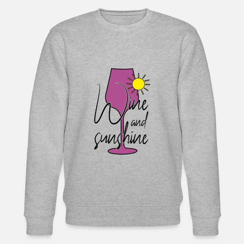 Wine Sun Sunshine Saying - Stanley/Stella CHANGER Unisex Organic Sweatshirt - heather grey