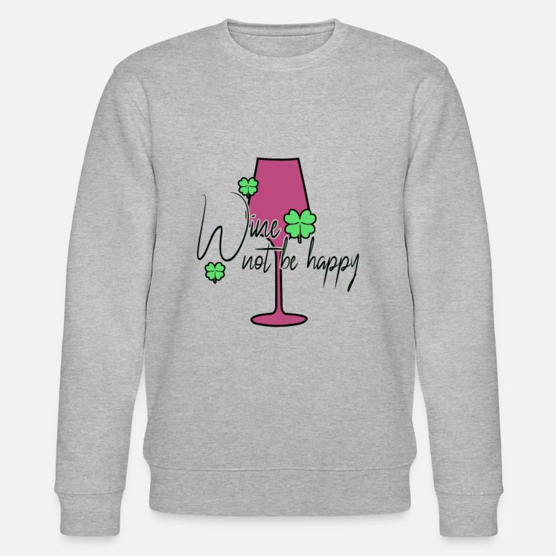 Wein Glück Spruch - Stanley/Stella Unisex Bio-Sweatshirt CHANGER  - Grau meliert