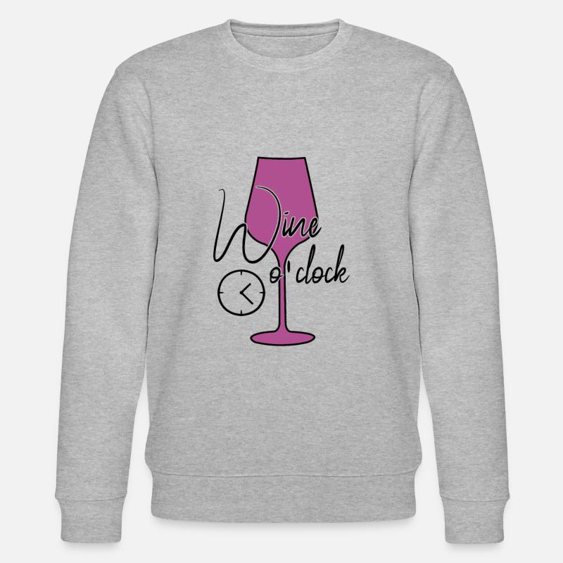 Wine time funny saying - Stanley/Stella CHANGER Unisex Organic Sweatshirt - heather grey