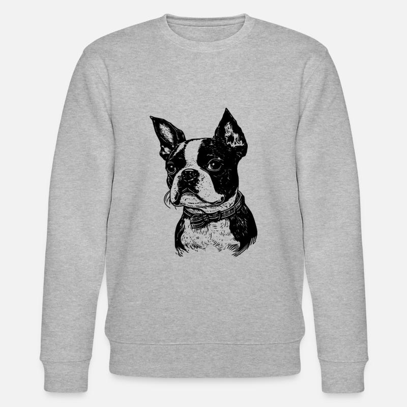 Boston Terrier - Sweat bio CHANGER Stanley/Stella Unisexe - gris chiné