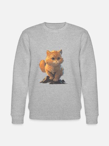 Dessin de chat mignon - Sweat bio CHANGER Stanley/Stella Unisexe - gris chiné
