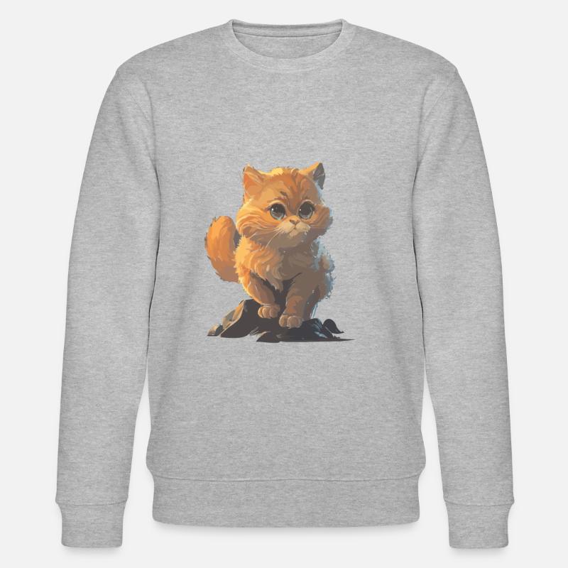 Dessin de chat mignon - Sweat bio CHANGER Stanley/Stella Unisexe - gris chiné