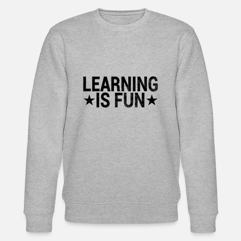 Lernen Spaß Spruch - Stanley/Stella Unisex Bio-Sweatshirt CHANGER  - Grau meliert