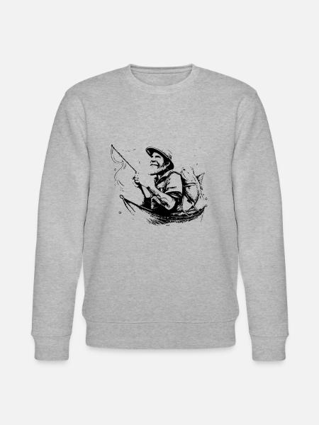 Angler Fishing - Stanley/Stella CHANGER Unisex Organic Sweatshirt - heather grey