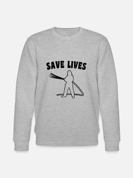 Fire brigade slogan - Stanley/Stella CHANGER Unisex Organic Sweatshirt - heather grey