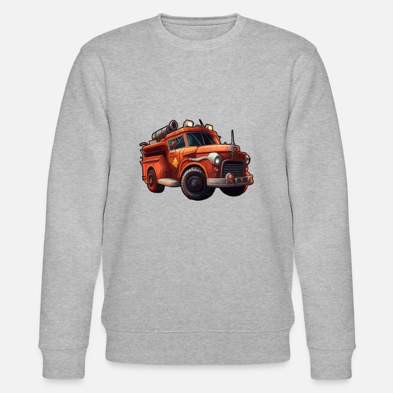 Fire engine fire brigade - Stanley/Stella CHANGER Unisex Organic Sweatshirt - heather grey