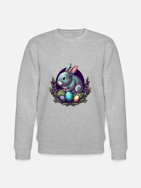 Rabbit Easter Bunny - Stanley/Stella CHANGER Unisex Organic Sweatshirt - heather grey
