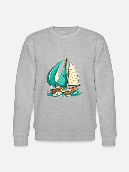 Boot Segelboot Segeln - Stanley/Stella Unisex Bio-Sweatshirt CHANGER - Grau meliert