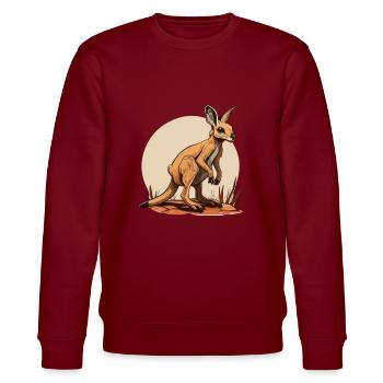Känguru comic cartoon Style - Stanley/Stella Unisex Bio-Sweatshirt CHANGER  - Burgunderrot - Vorne - Nik (191cm) & Marisol (170cm)