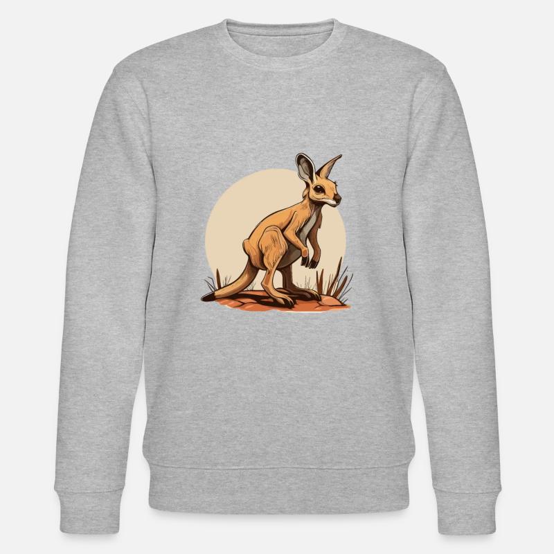 Känguru comic cartoon Style - Stanley/Stella Unisex Bio-Sweatshirt CHANGER  - Grau meliert