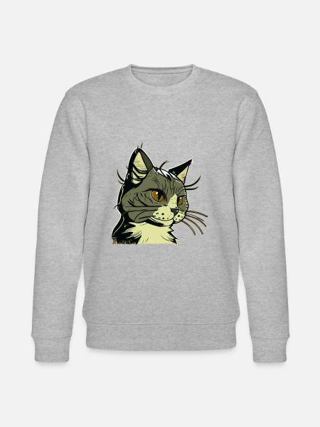 Cat in comic style - Stanley/Stella CHANGER Unisex Organic Sweatshirt - heather grey