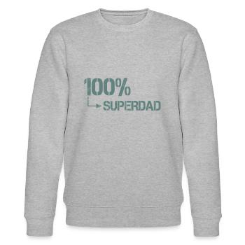 100 Prozent Superdad - Stanley/Stella Unisex Bio-Sweatshirt CHANGER  - Grau meliert - Vorne - Nik (191cm) & Marisol (170cm)