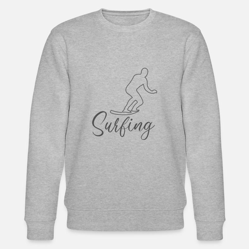 Surfing Surfer comic style - Stanley/Stella CHANGER Unisex Organic Sweatshirt - heather grey