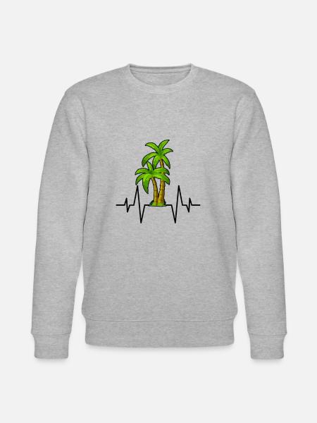 Palm heartbeat - Stanley/Stella CHANGER Unisex Organic Sweatshirt - heather grey