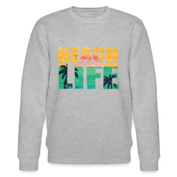 BEACH LIFE - Stanley/Stella CHANGER Unisex Organic Sweatshirt - heather grey - Front - Nik (191cm) & Marisol (170cm)
