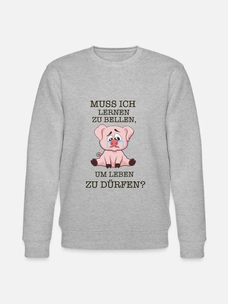 Muss ich lernen zu bellen um leben zu dürfen? - Stanley/Stella Unisex Bio-Sweatshirt CHANGER - Grau meliert