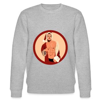 Sexy Santa - Stanley/Stella CHANGER Unisex Organic Sweatshirt - heather grey - Front - Nik (191cm) & Marisol (170cm)