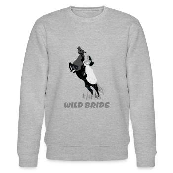 Wild Bride on horse - wild bride on the horse - Stanley/Stella CHANGER Unisex Organic Sweatshirt - heather grey - Front - Nik (191cm) & Marisol (170cm)