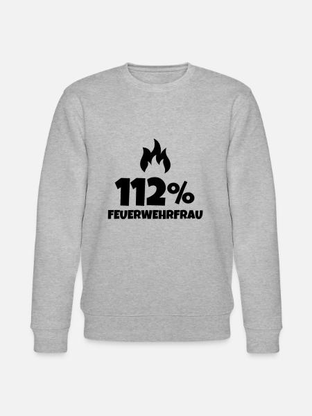 112 FEUERWEHRFRAU - Stanley/Stella Unisex Bio-Sweatshirt CHANGER  - Grau meliert