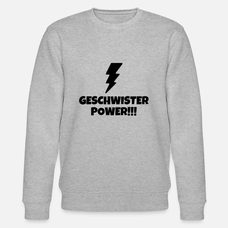 Siblings Power!!! - Stanley/Stella CHANGER Unisex Organic Sweatshirt - heather grey
