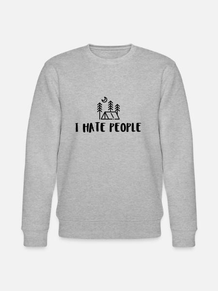 I Hate People - Stanley/Stella CHANGER Unisex Organic Sweatshirt - heather grey
