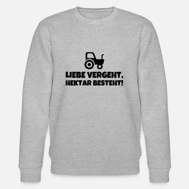 Liebe Vergeht Hektar Besteht! - Stanley/Stella Unisex Bio-Sweatshirt CHANGER  - Grau meliert