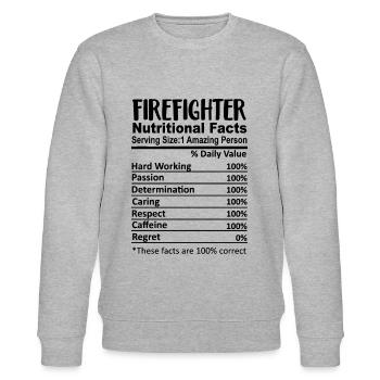 Feuerwehr Nährwertangaben Lustig - Stanley/Stella Unisex Bio-Sweatshirt CHANGER  - Grau meliert - Vorne - Nik (191cm) & Marisol (170cm)