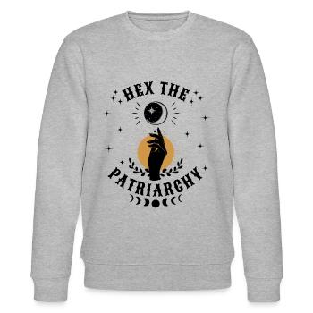 Hex Das Patriarchat - Stanley/Stella Unisex Bio-Sweatshirt CHANGER  - Grau meliert - Vorne - Nik (191cm) & Marisol (170cm)