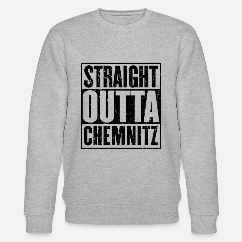 Gerade Outta Chemnitz - Stanley/Stella Unisex Bio-Sweatshirt CHANGER  - Grau meliert