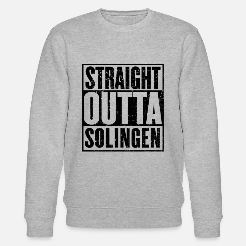 Gerade Outta Solingen - Stanley/Stella Unisex Bio-Sweatshirt CHANGER  - Grau meliert