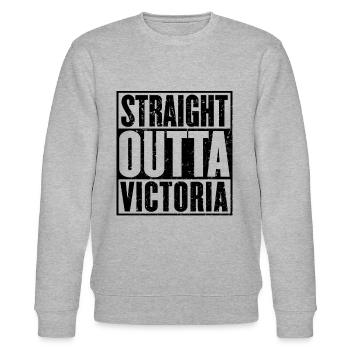 Gerade Outta Victoria Vintage - Stanley/Stella Unisex Bio-Sweatshirt CHANGER  - Grau meliert - Vorne - Nik (191cm) & Marisol (170cm)