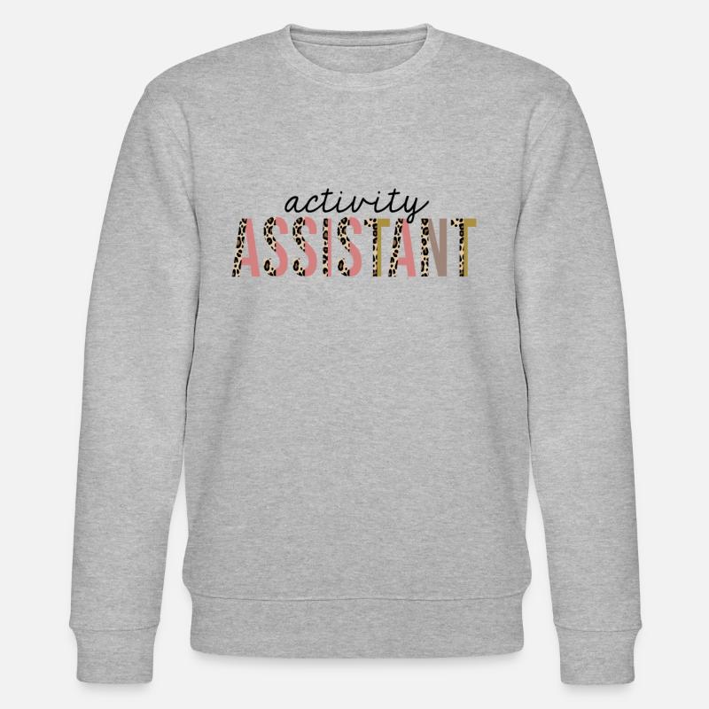 Activity Assistant Leopard Print Funny - Stanley/Stella CHANGER Unisex Organic Sweatshirt - heather grey