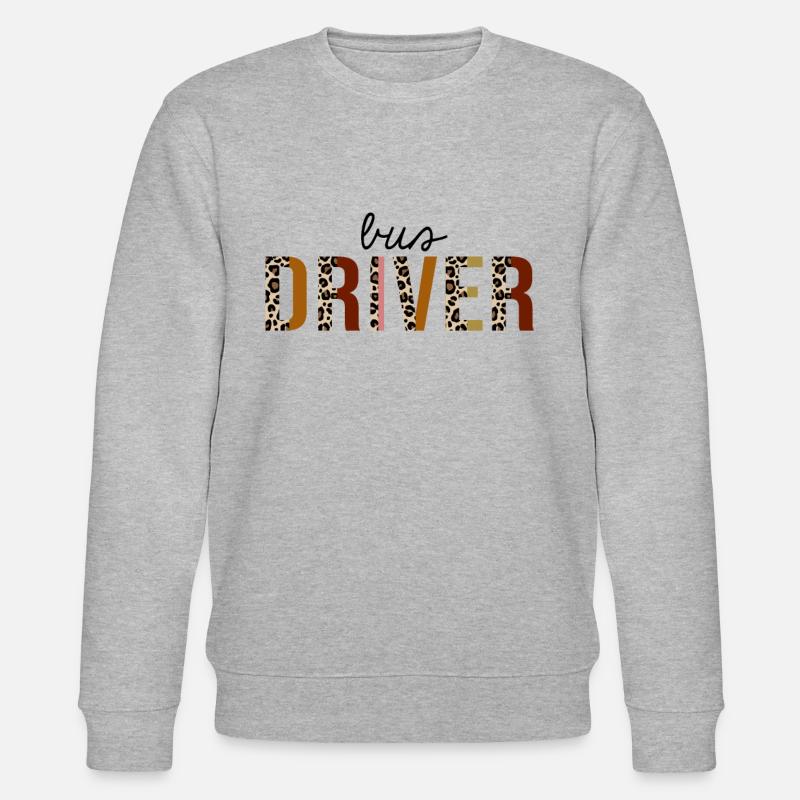 Bus Driver Leopard Print Funny - Stanley/Stella CHANGER Unisex Organic Sweatshirt - heather grey