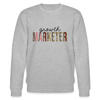 Wachstumsvermarkter Leopard Print Funny - Stanley/Stella Unisex Bio-Sweatshirt CHANGER  - Grau meliert - Vorne - Nik (191cm) & Marisol (170cm)