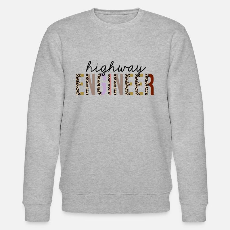 Highway Engineer Leopard Print Lustig - Stanley/Stella Unisex Bio-Sweatshirt CHANGER  - Grau meliert