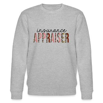 Versicherungsgutachter Leopard Print Lustig - Stanley/Stella Unisex Bio-Sweatshirt CHANGER  - Grau meliert - Vorne - Nik (191cm) & Marisol (170cm)