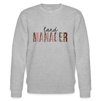 Landmanager Leopard Print Lustig - Stanley/Stella Unisex Bio-Sweatshirt CHANGER  - Grau meliert - Vorne - Nik (191cm) & Marisol (170cm)