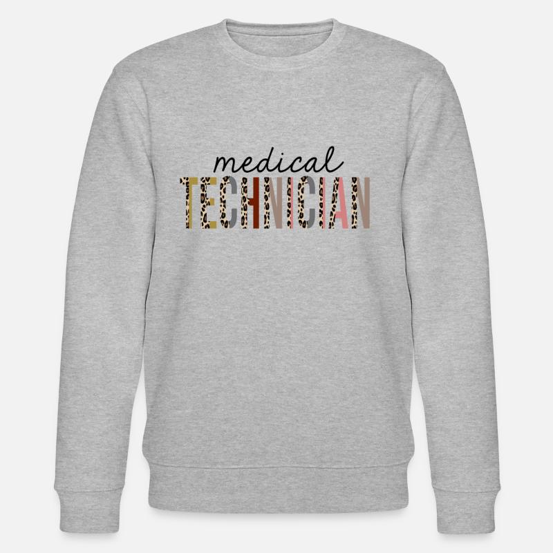 Technicien médical Leopard Print Funny - Sweat bio CHANGER Stanley/Stella Unisexe - gris chiné