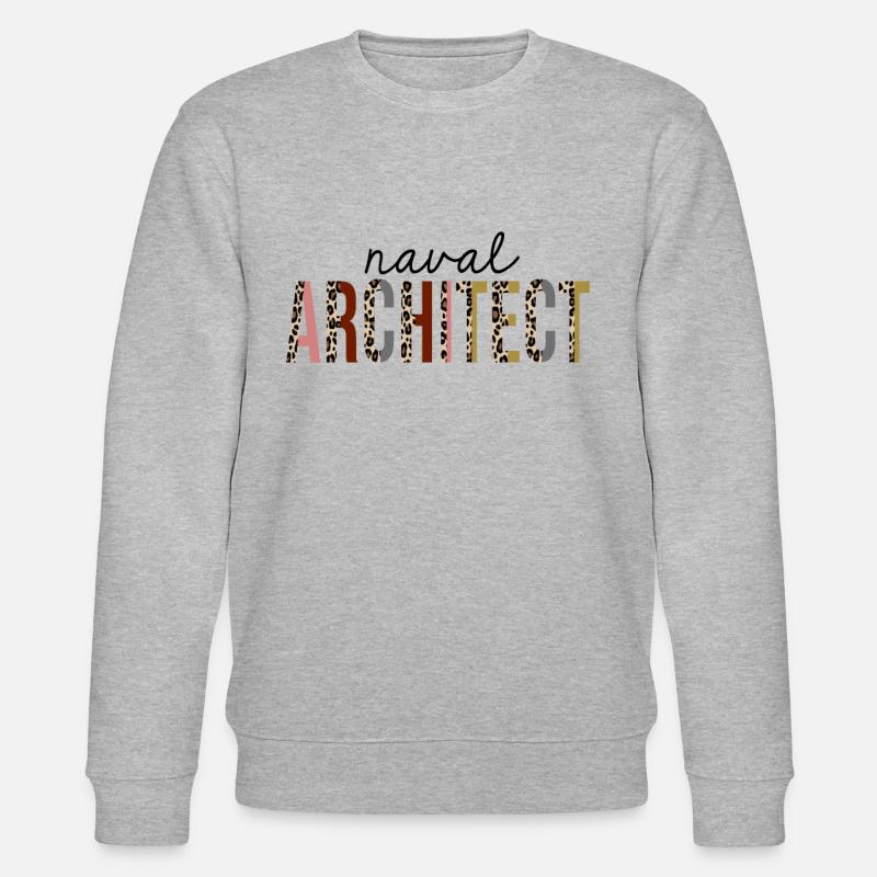 Architecte naval Leopard Print Drôle - Sweat bio CHANGER Stanley/Stella Unisexe - gris chiné