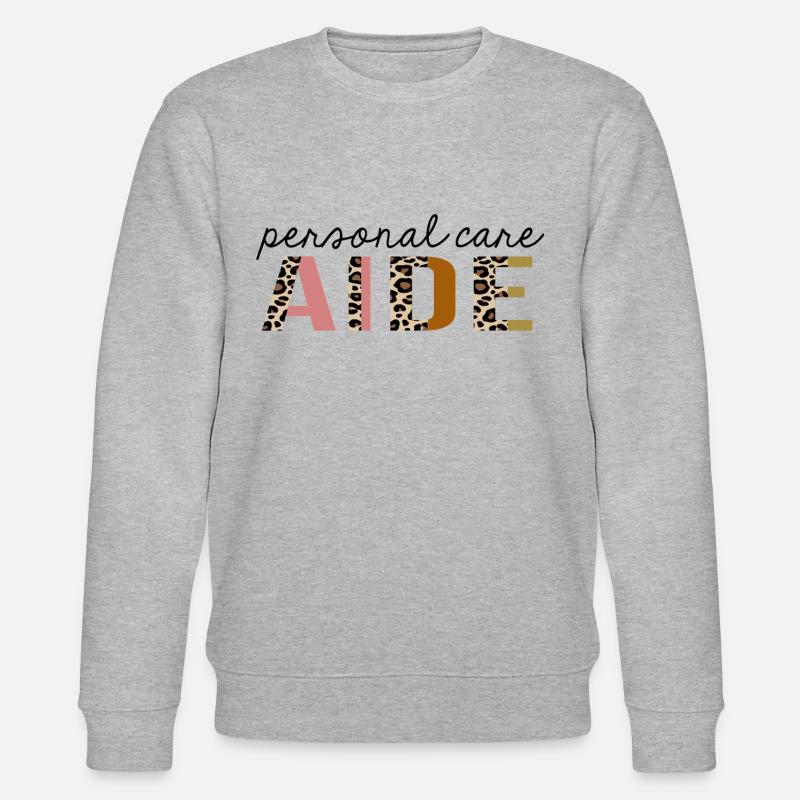 Körperpflege Aide Leopard Print Lustig - Stanley/Stella Unisex Bio-Sweatshirt CHANGER  - Grau meliert