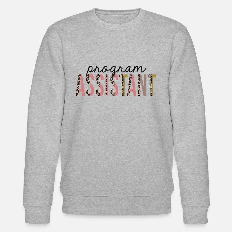 Program Assistant Leopard Print Funny - Stanley/Stella CHANGER Unisex Organic Sweatshirt - heather grey